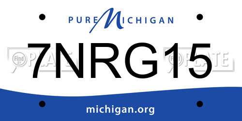 7NRG15 Michigan License Plate