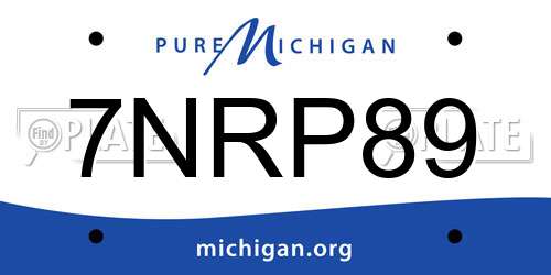 7NRP89 Michigan License Plate