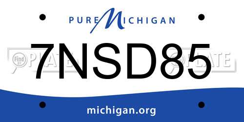 7NSD85 Michigan License Plate
