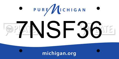 7NSF36 Michigan License Plate