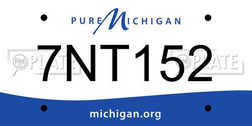 7NT152 Michigan License Plate