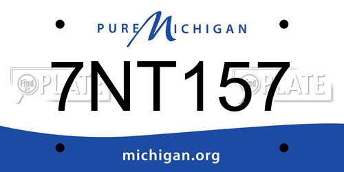 7NT157 Michigan License Plate