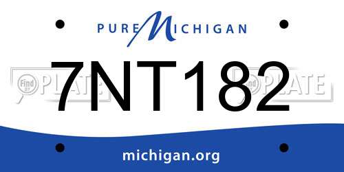 7NT182 Michigan License Plate