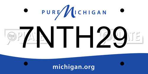 7NTH29 Michigan License Plate