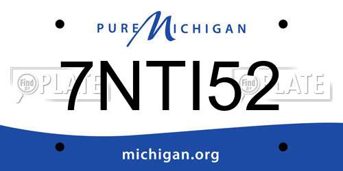 7NTI52 Michigan License Plate