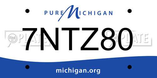 7NTZ80 Michigan License Plate