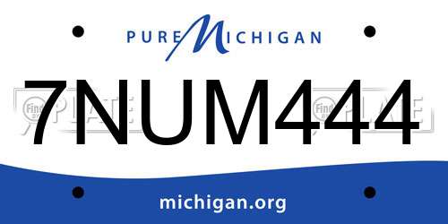 7NUM444 Michigan License Plate