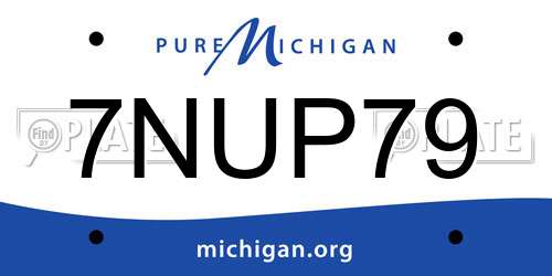 7NUP79 Michigan License Plate