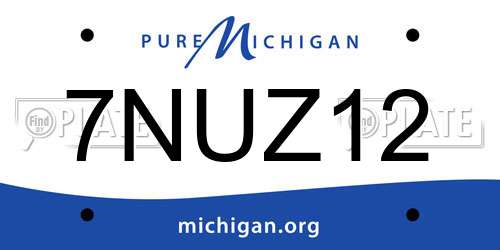 7NUZ12 Michigan License Plate