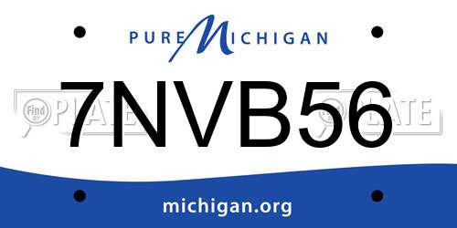 7NVB56 Michigan License Plate