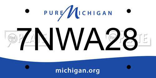 7NWA28 Michigan License Plate