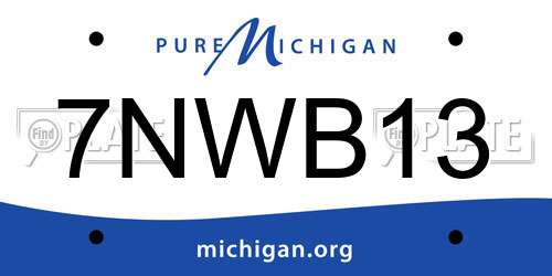 7NWB13 Michigan License Plate