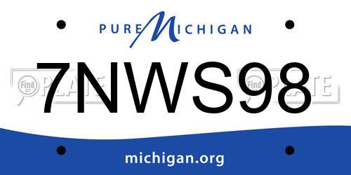7NWS98 Michigan License Plate