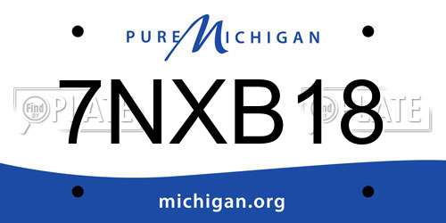 7NXB18 Michigan License Plate