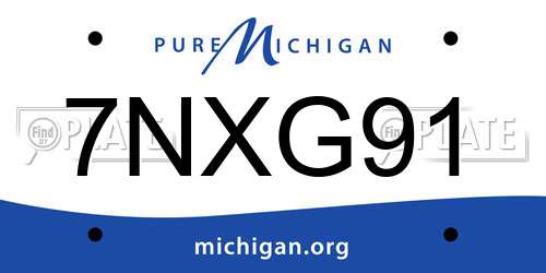 7NXG91 Michigan License Plate