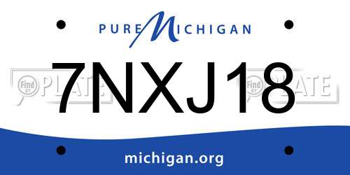 7NXJ18 Michigan License Plate