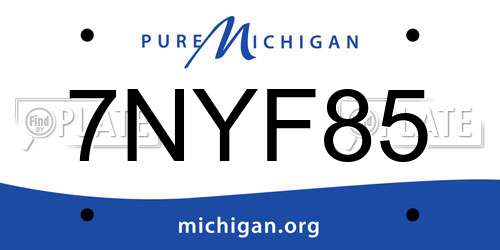 7NYF85 Michigan License Plate