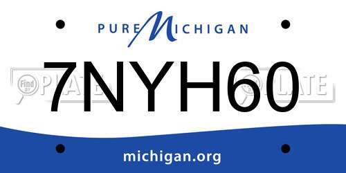 7NYH60 Michigan License Plate