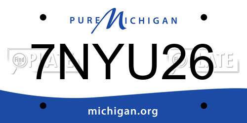 7NYU26 Michigan License Plate