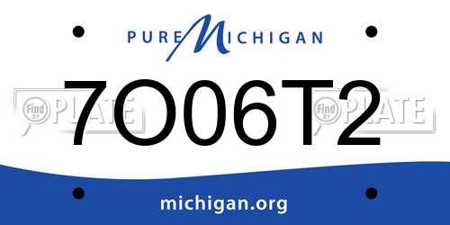 7O06T2 Michigan License Plate