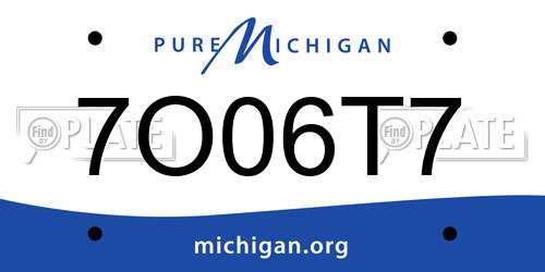 7O06T7 Michigan License Plate