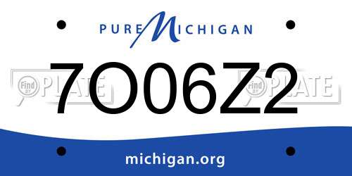 7O06Z2 Michigan License Plate