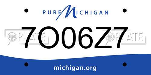 7O06Z7 Michigan License Plate
