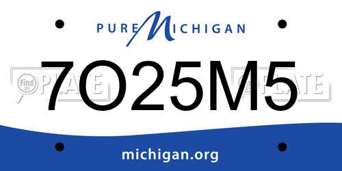 7O25M5 Michigan License Plate
