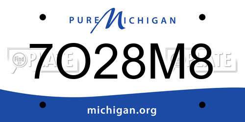 7O28M8 Michigan License Plate