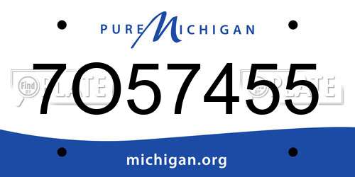 7O57455 Michigan License Plate