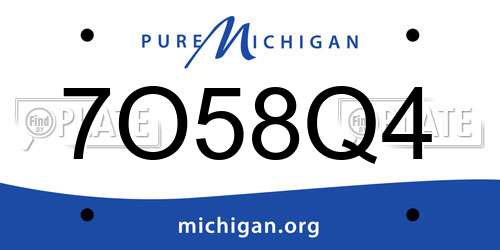 7O58Q4 Michigan License Plate