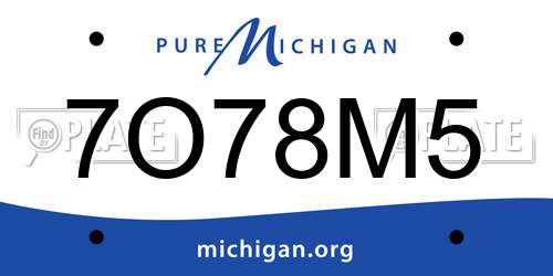 7O78M5 Michigan License Plate