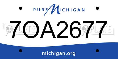 7OA2677 Michigan License Plate