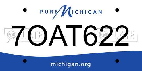 7OAT622 Michigan License Plate