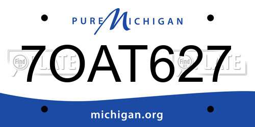 7OAT627 Michigan License Plate