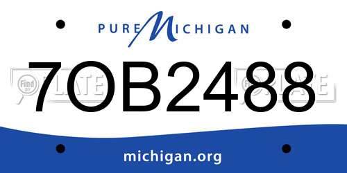 7OB2488 Michigan License Plate