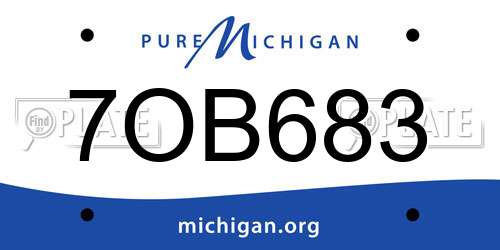 7OB683 Michigan License Plate