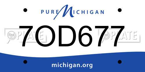 7OD677 Michigan License Plate