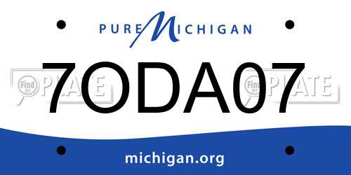 7ODA07 Michigan License Plate