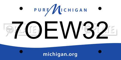 7OEW32 Michigan License Plate