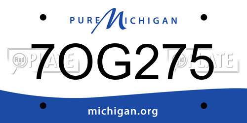 7OG275 Michigan License Plate
