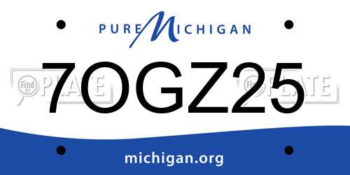 7OGZ25 Michigan License Plate