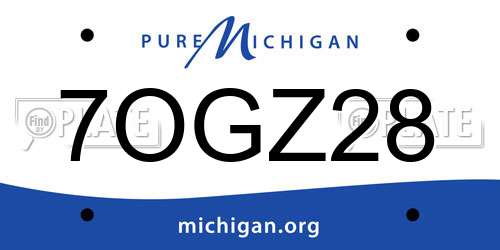7OGZ28 Michigan License Plate