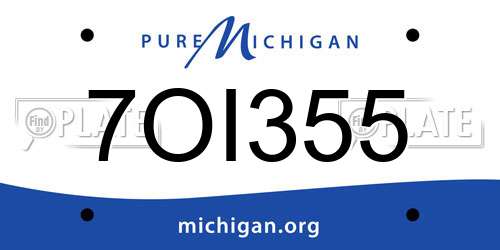 7OI355 Michigan License Plate