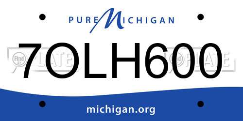 7OLH600 Michigan License Plate