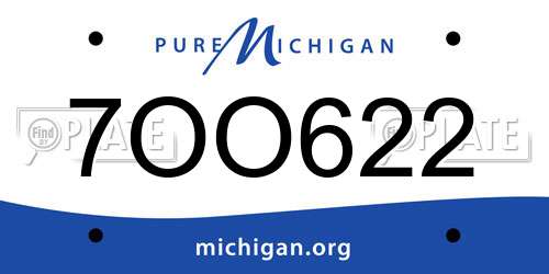 7OO622 Michigan License Plate