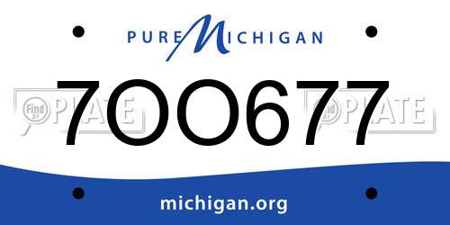 7OO677 Michigan License Plate