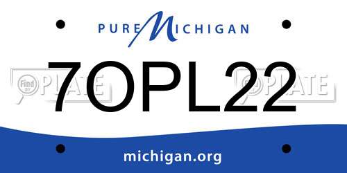 7OPL22 Michigan License Plate