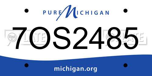 7OS2485 Michigan License Plate