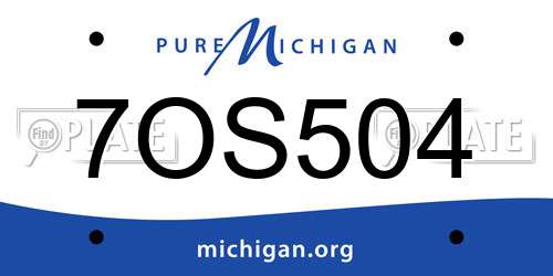 7OS504 Michigan License Plate